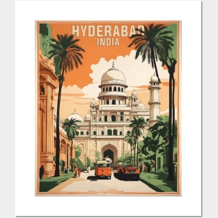 Hyderabad India Vintage Tourism Travel Posters and Art